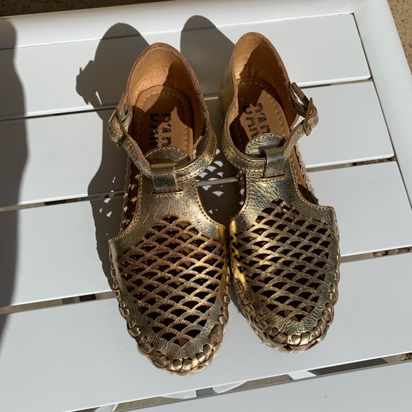 D’Arte Huarache metallic gold perforated espadrilles shoes size 24, US size 7 - Picture 2 of 16
